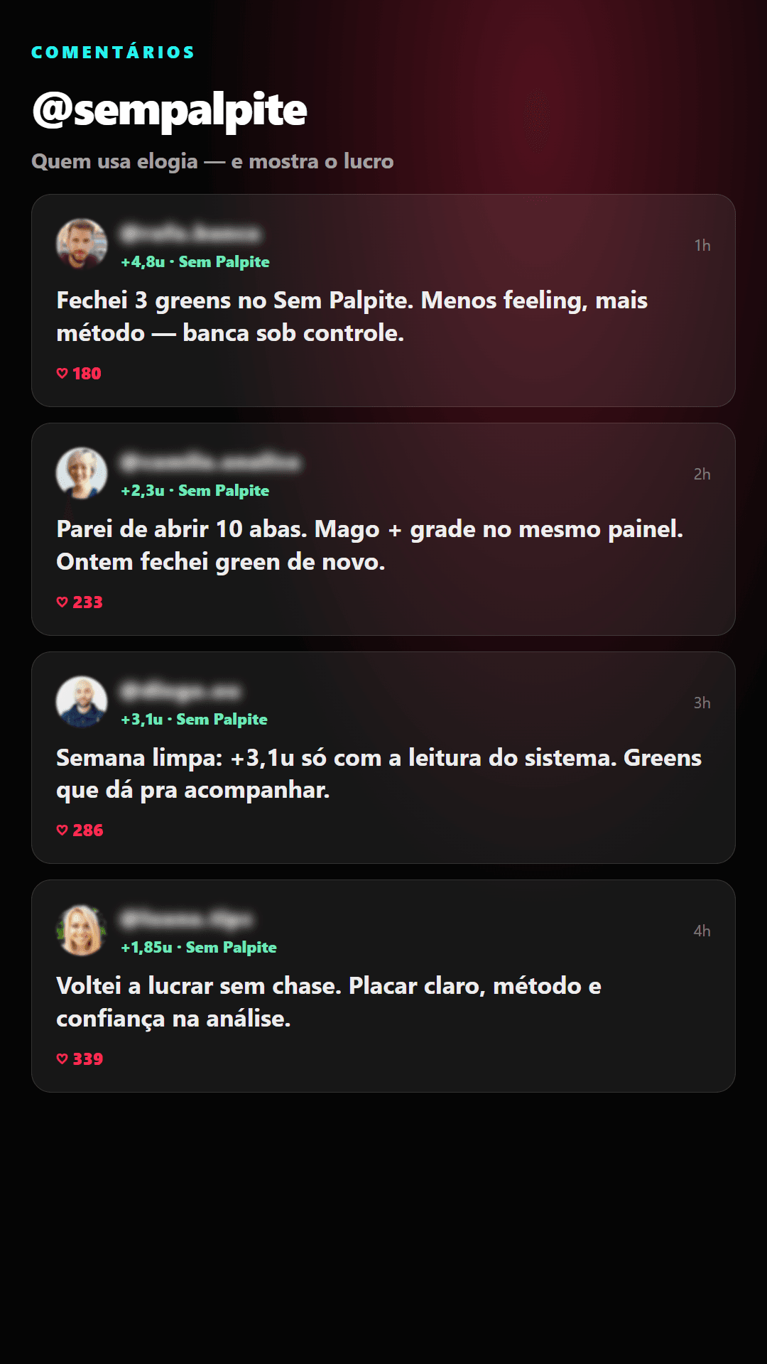 Comentários no TikTok sobre o Sem Palpite
